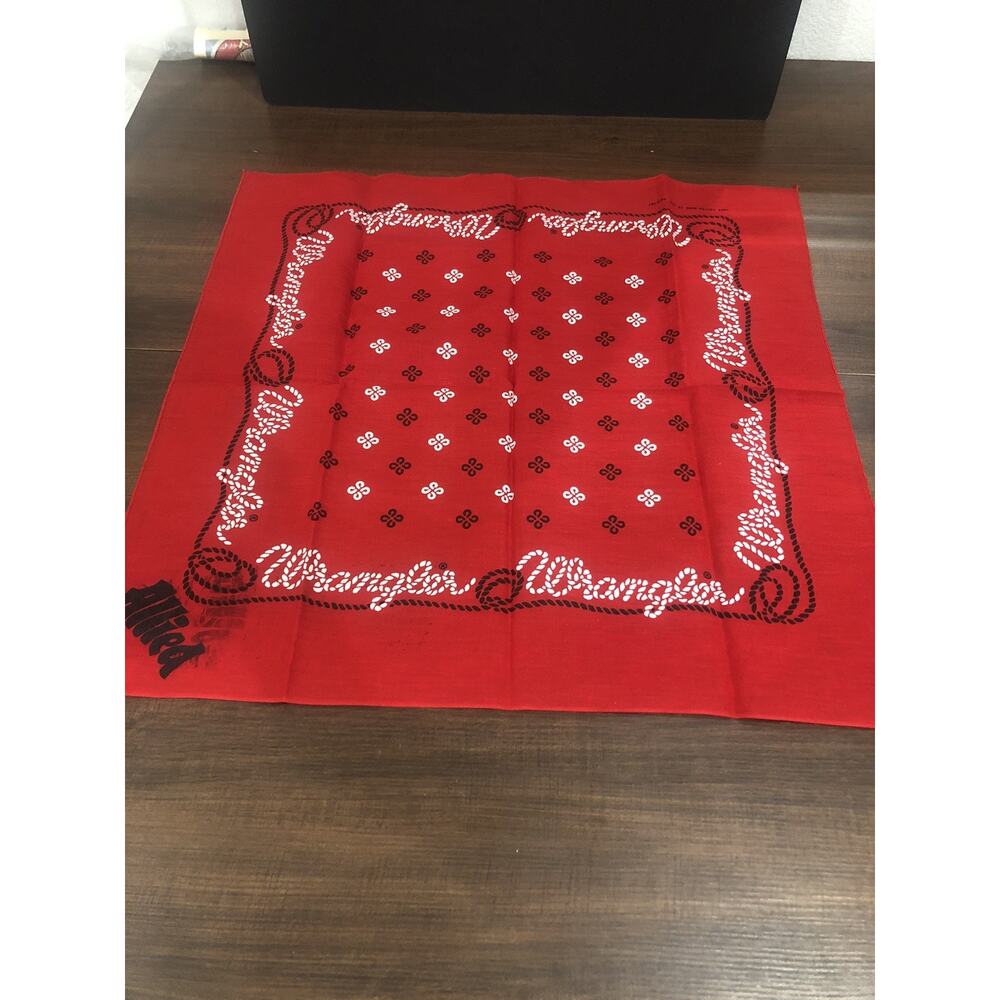 Vintage Wrangler RN 15187 Bandana Made In USA 100% Cotton Bandana Biker Branded
